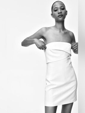 NWT strapless linen blend mini dress